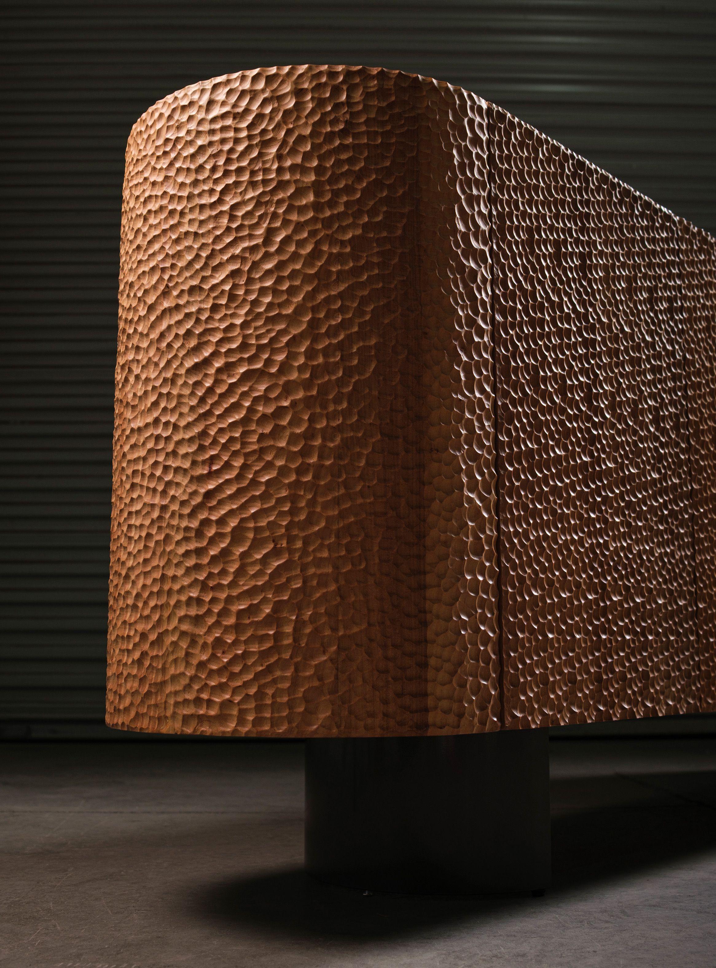 Arrimo de madera de olmo y acero Numa-7