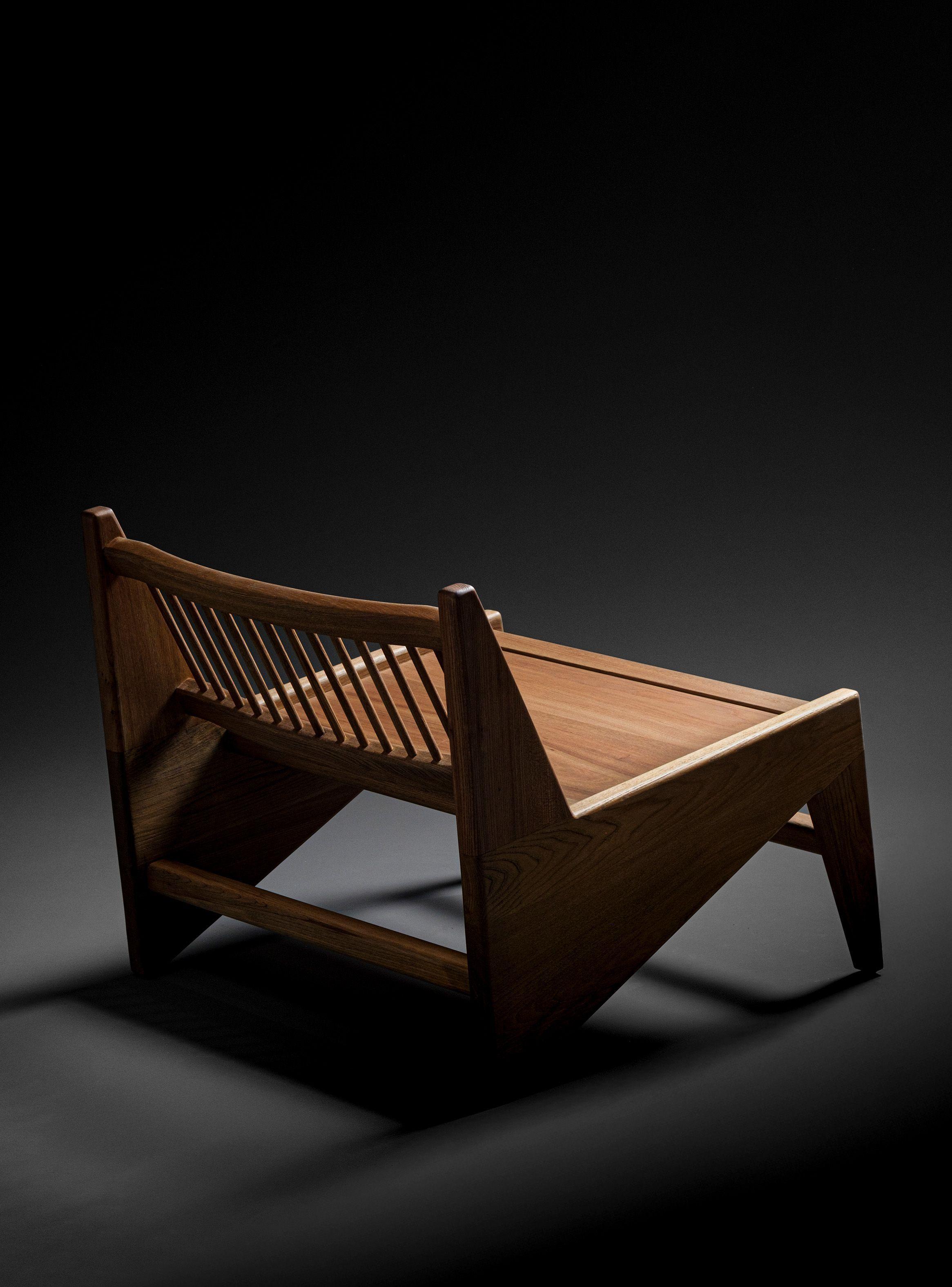  Sitial de madera de olmo Lorenza -4