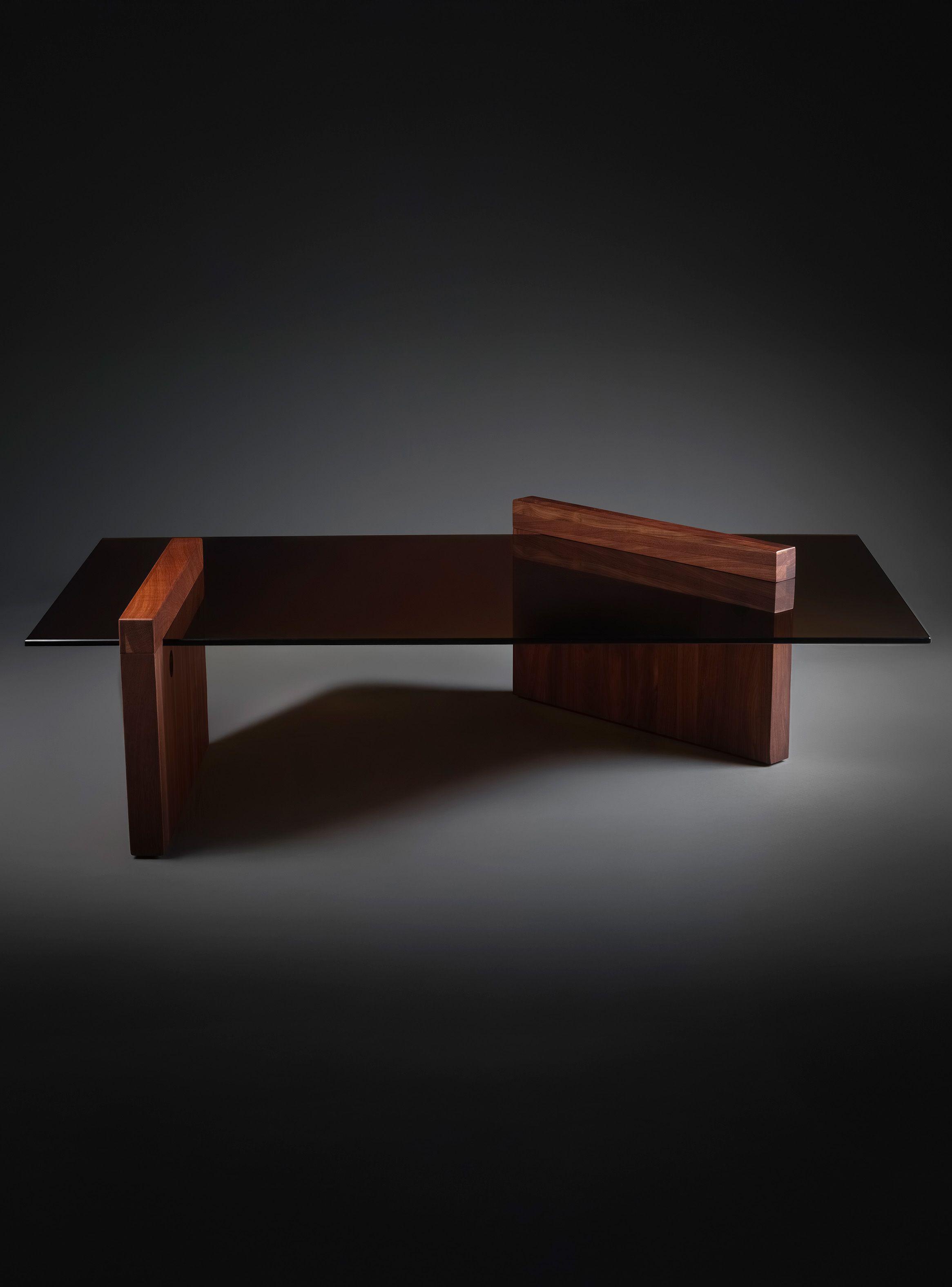 Mesa de centro de madera de palo de rosa y vidrio River-2