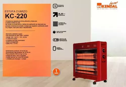 Calefactor Estufa Cuarzo Kendal Kc 220-1