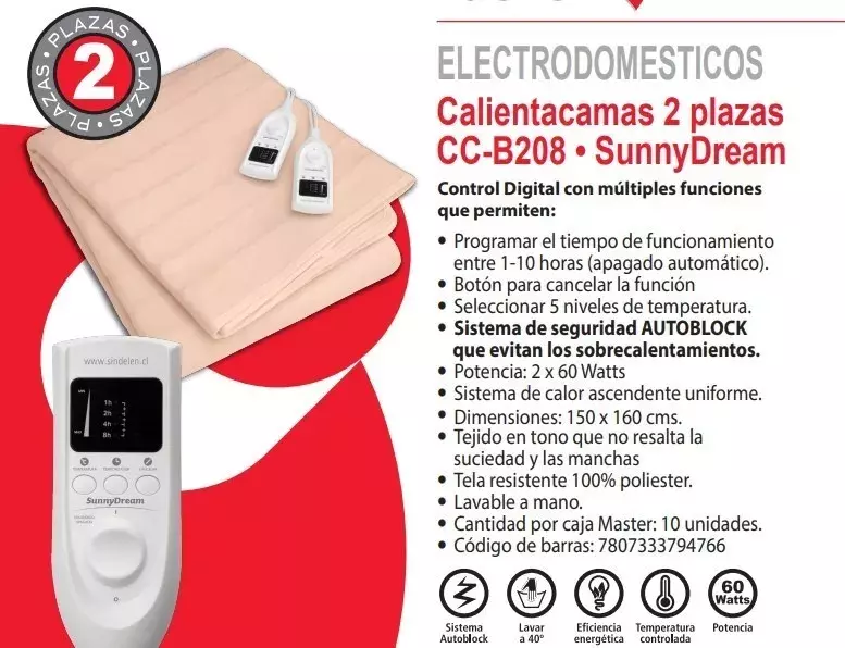 Calienta Camas Sindelen 2 Plazas 150x160 Cc-b208gr-3