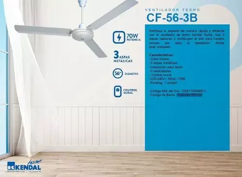 Ventilador Kendal de techo 56" -1