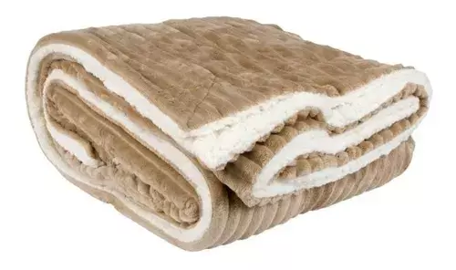Frazada Térmica plaza y media 160x210 Beige-1