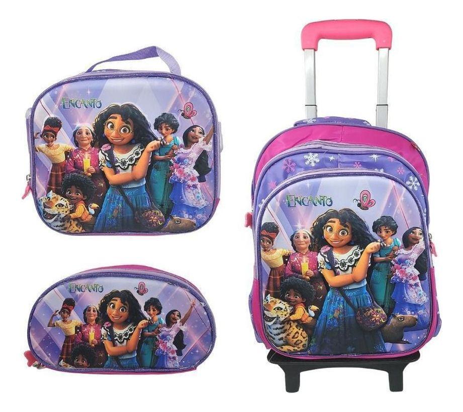Pack Mochila Ruedas Lonchera Estuche Encanto -0