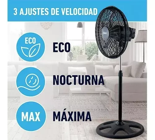 Ventilador 3 En 1 Oster Pedestal Piso Muro 18"-7