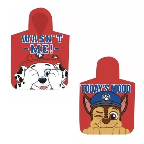 Toalla Capucha Piscina Playa Patrulla Canina Red-2