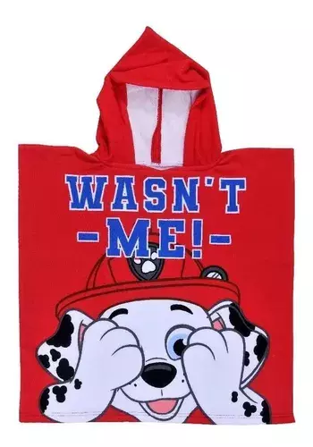 Toalla Capucha Piscina Playa Patrulla Canina Red-0