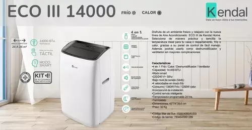 Aire Acondidionado Kendal Portatil 14000 BTU-2