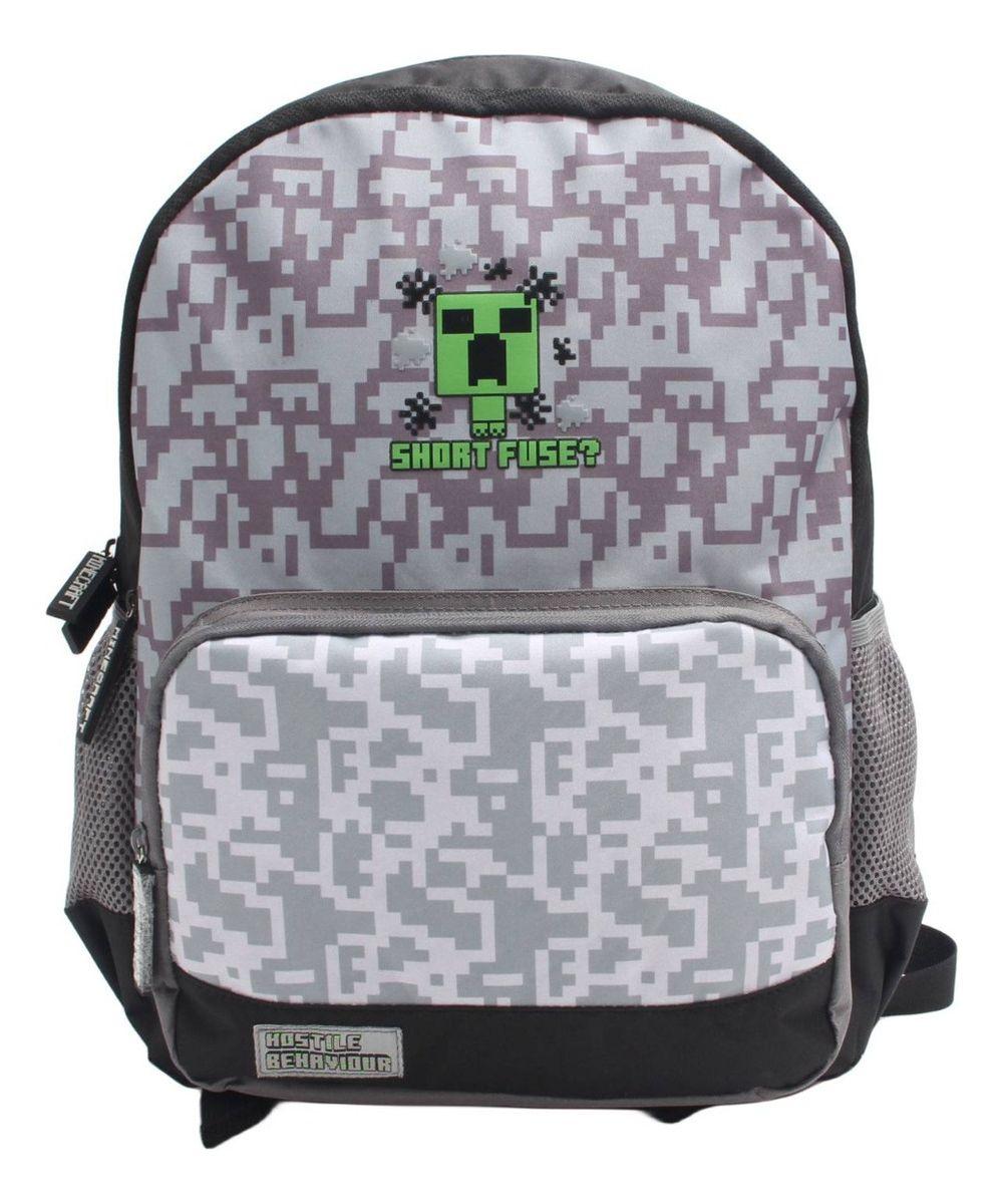 Mochila Juvenil Minecraft Gris 795-0