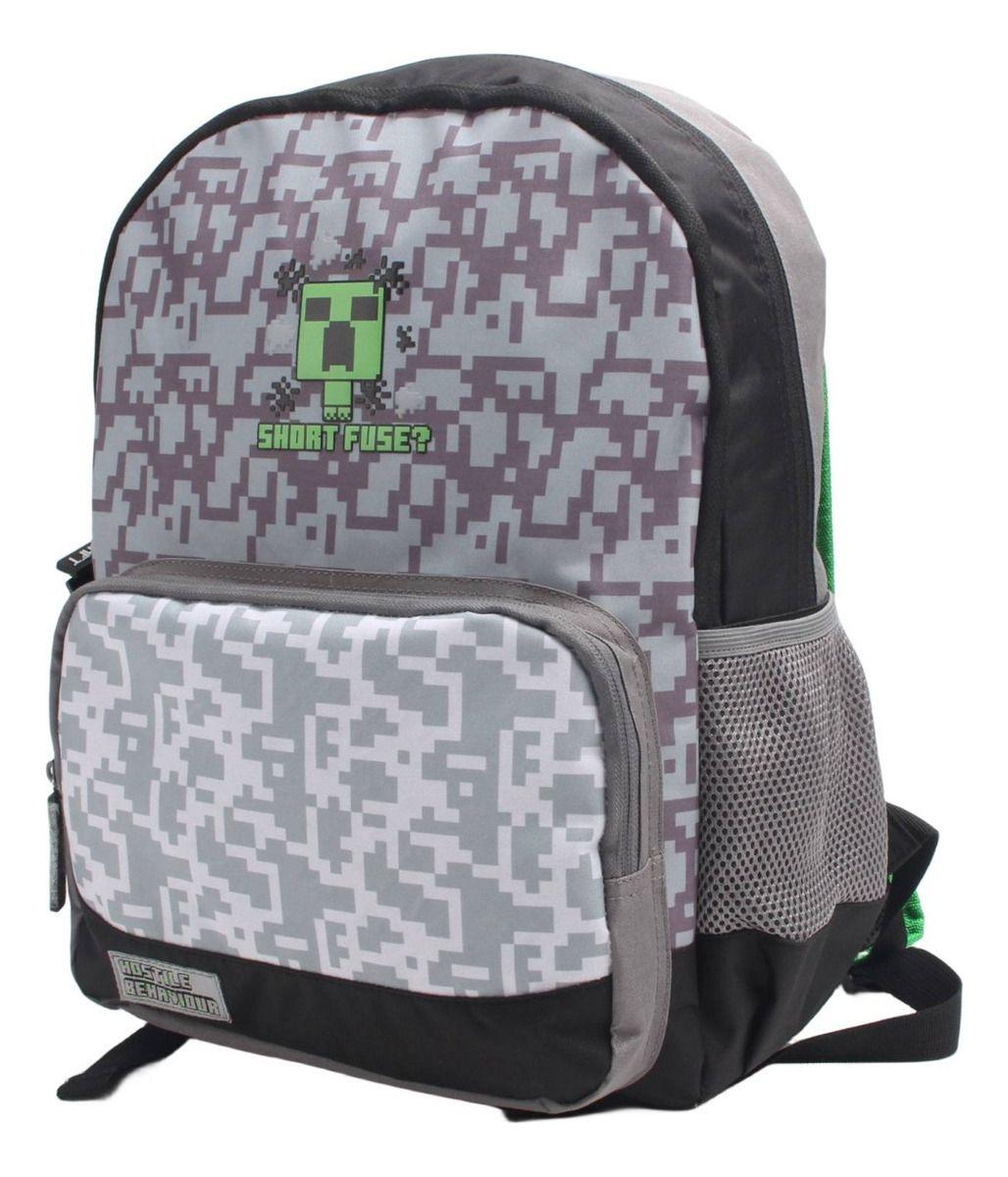 Mochila Juvenil Minecraft Gris 795-1