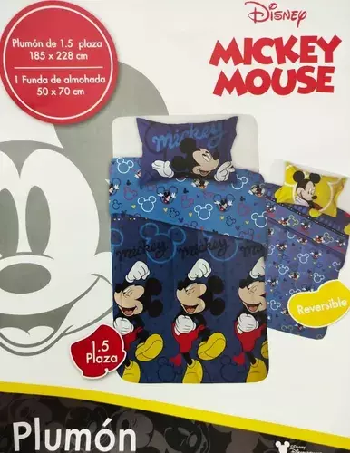 Plumón Mickey Mouse Reversible Plaza Y Media -2