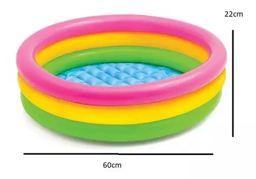 Piscina Inflable Para Bebes 3 Anillos tricolor-2