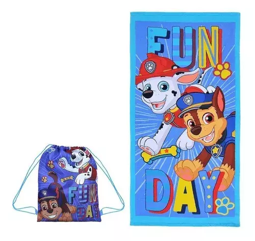 Toalla Baño Piscina Patrulla Canina Fd+Bolso-0