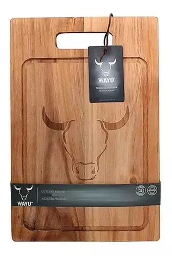 Set Parrilla 4 Tablas 40cm + Tenedor Cuchillo W02-1