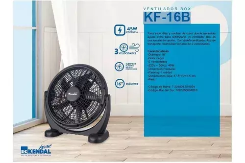 Ventilador Kendal BOX 16"plastic mesa piso-1