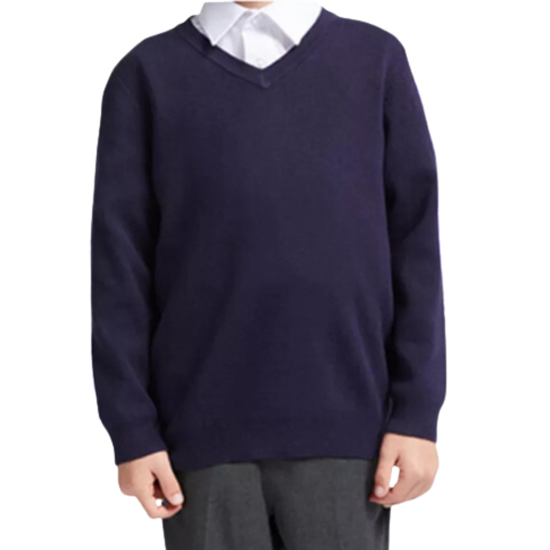 Sweater Escolar Clásico Azul Marino - Tallas S a 2XL-0