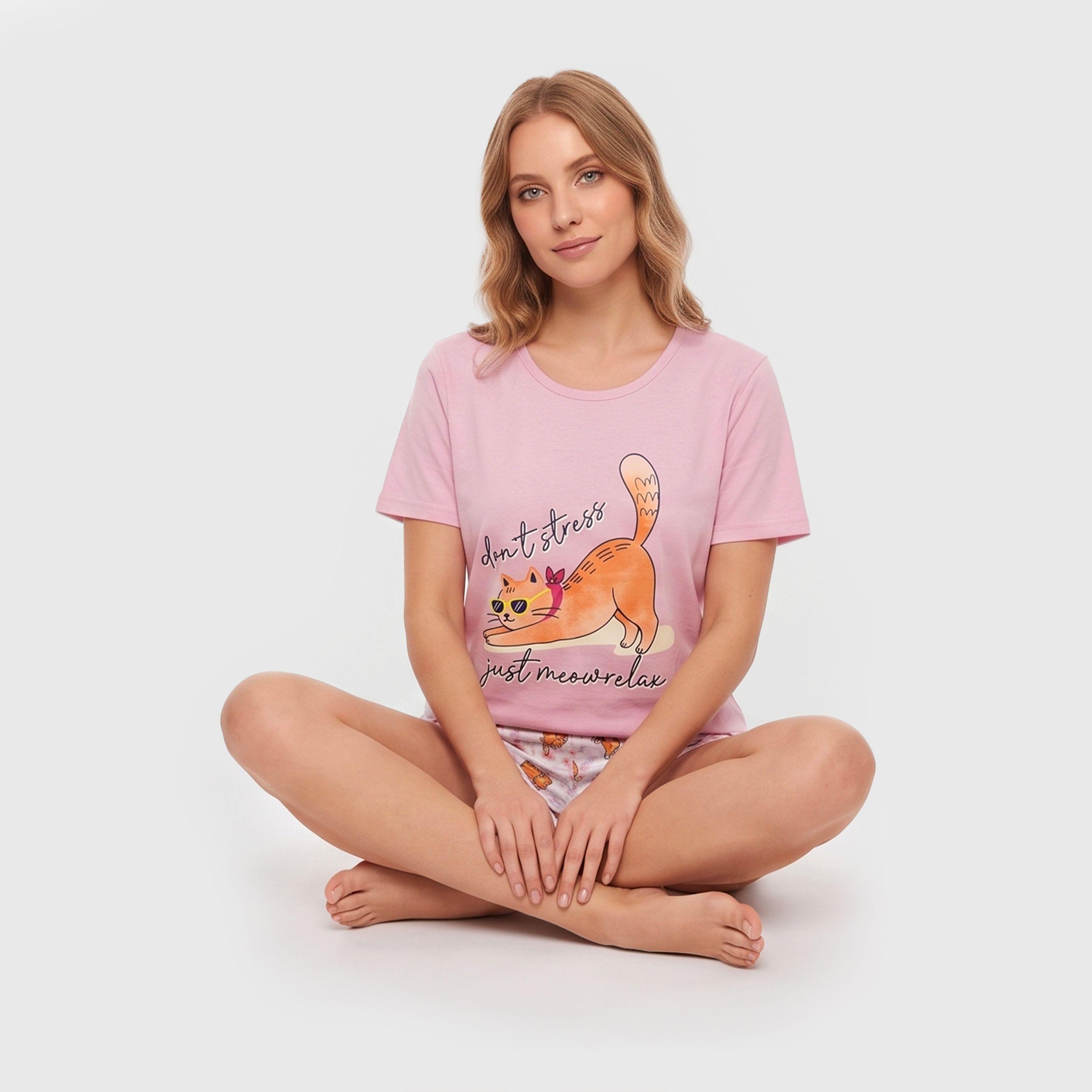 PIJAMA MUJER GATO 8718-1