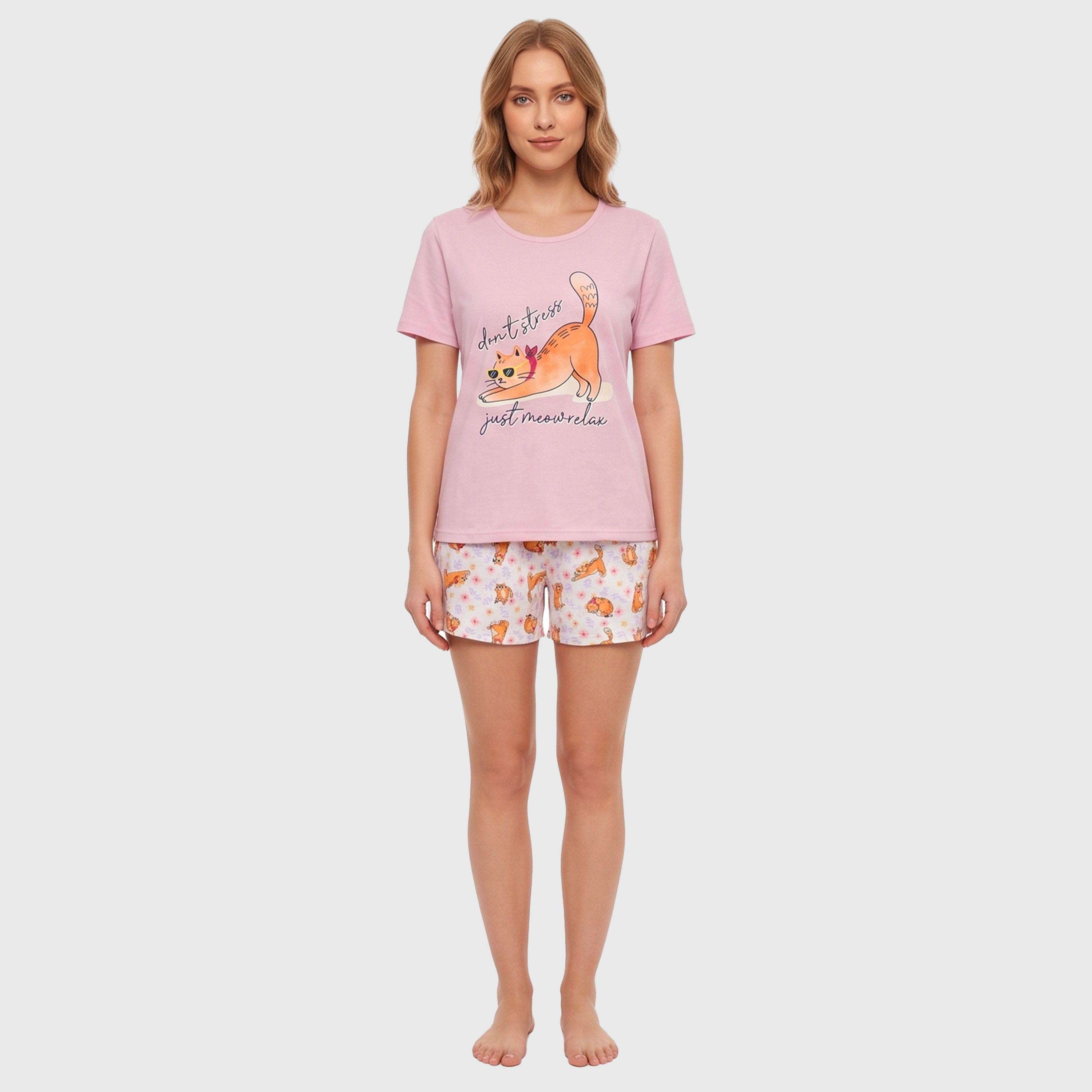 PIJAMA MUJER GATO 8718-2