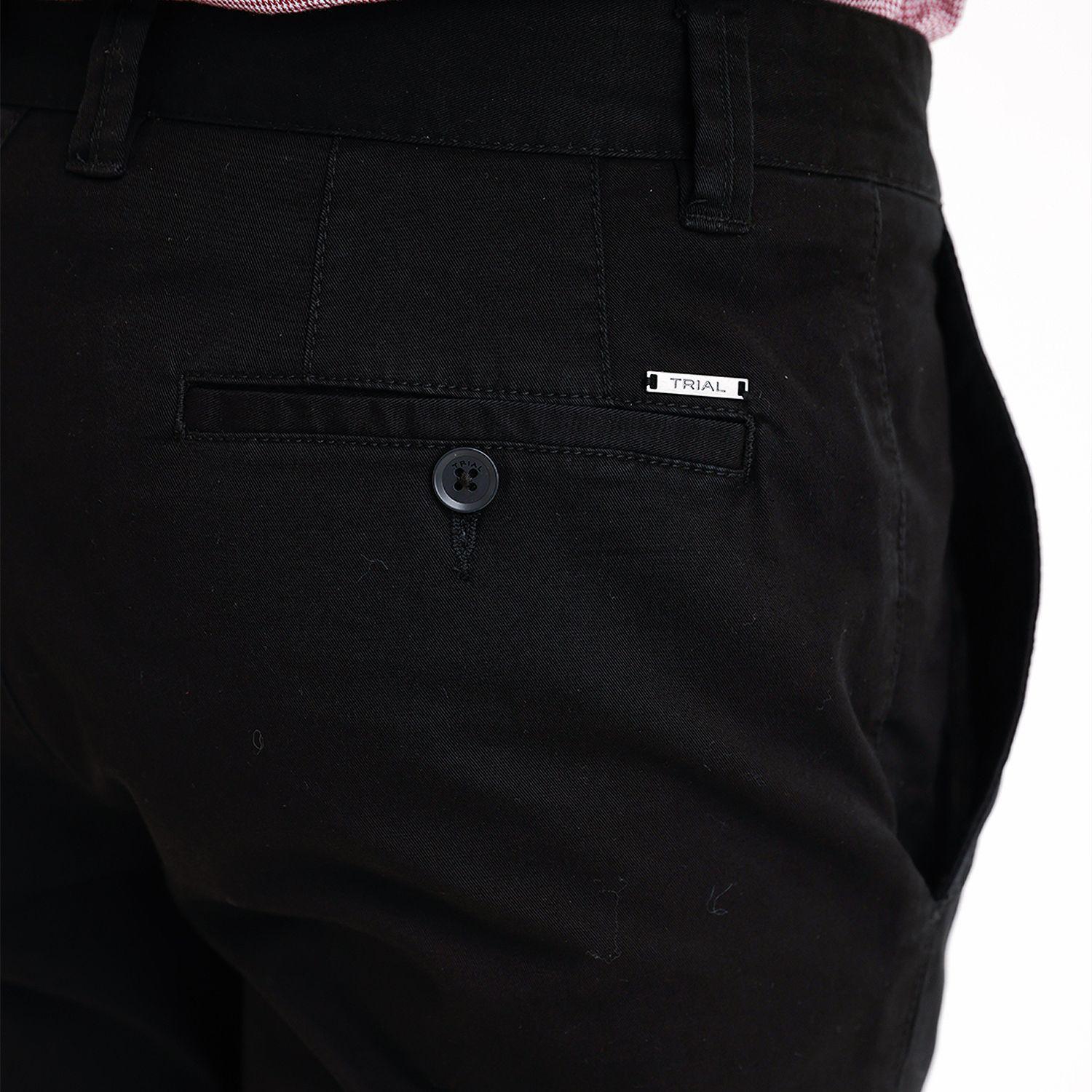 Pantalón Trial Slim Hombre Algodón Liso Vinci Semiformal Negro-2