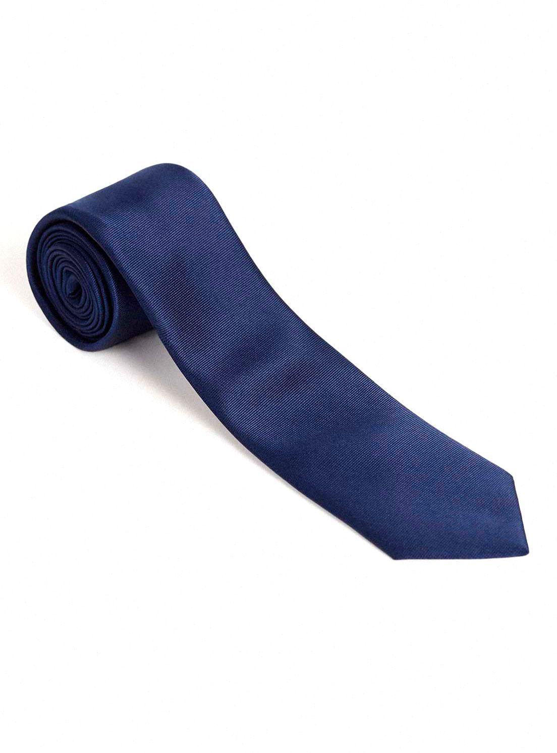 Corbata microfibra lisa formal clásica Azul Marino 7 cms Mavianni-0