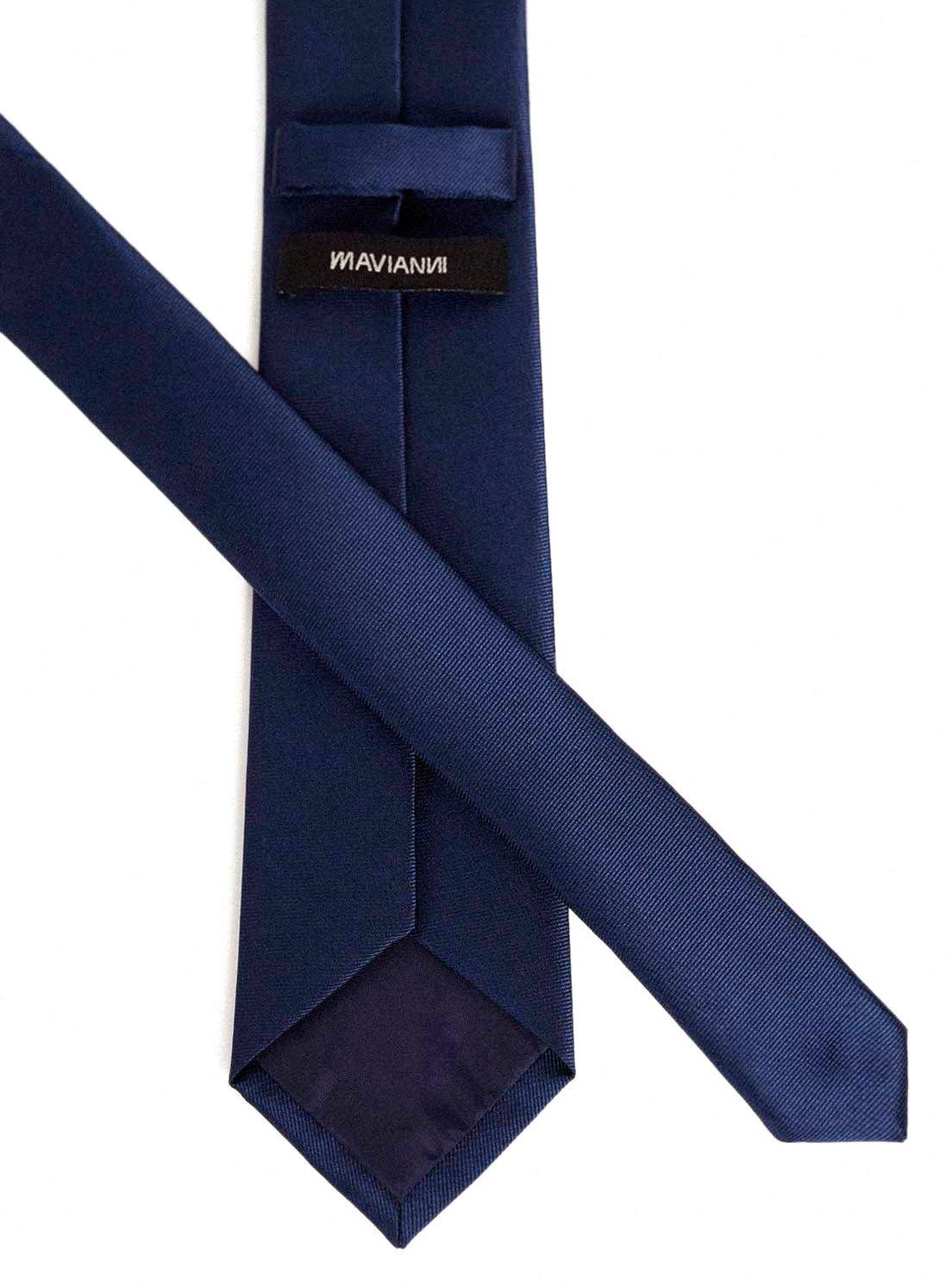 Corbata microfibra lisa formal clásica Azul Marino 7 cms Mavianni-1