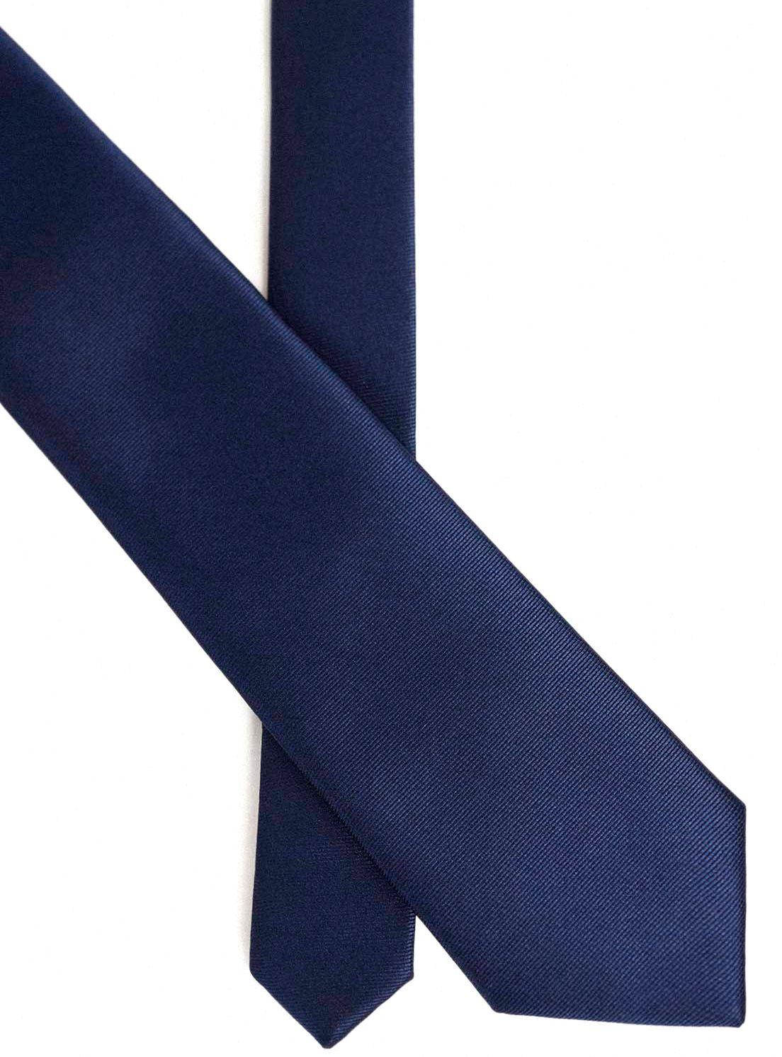 Corbata microfibra lisa formal clásica Azul Marino 7 cms Mavianni-2