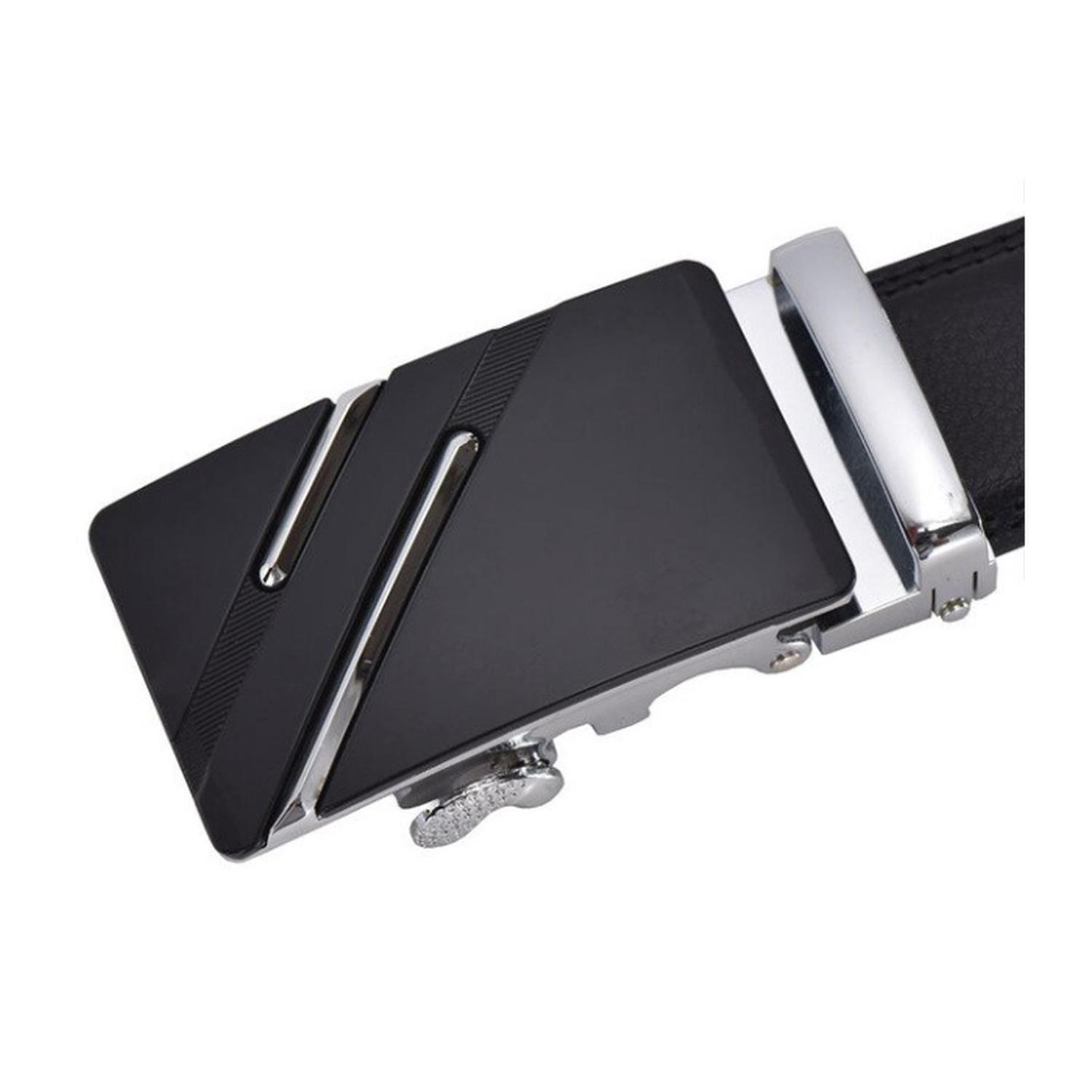 Cinturón Sonec hombre ejecutivo automático modelo Luxury Plateado-1