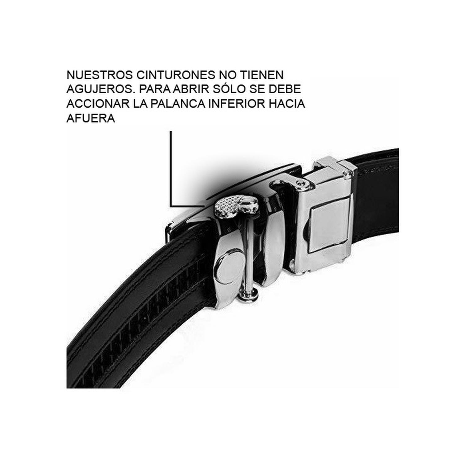 Cinturón Sonec hombre ejecutivo automático modelo Luxury Plateado-5