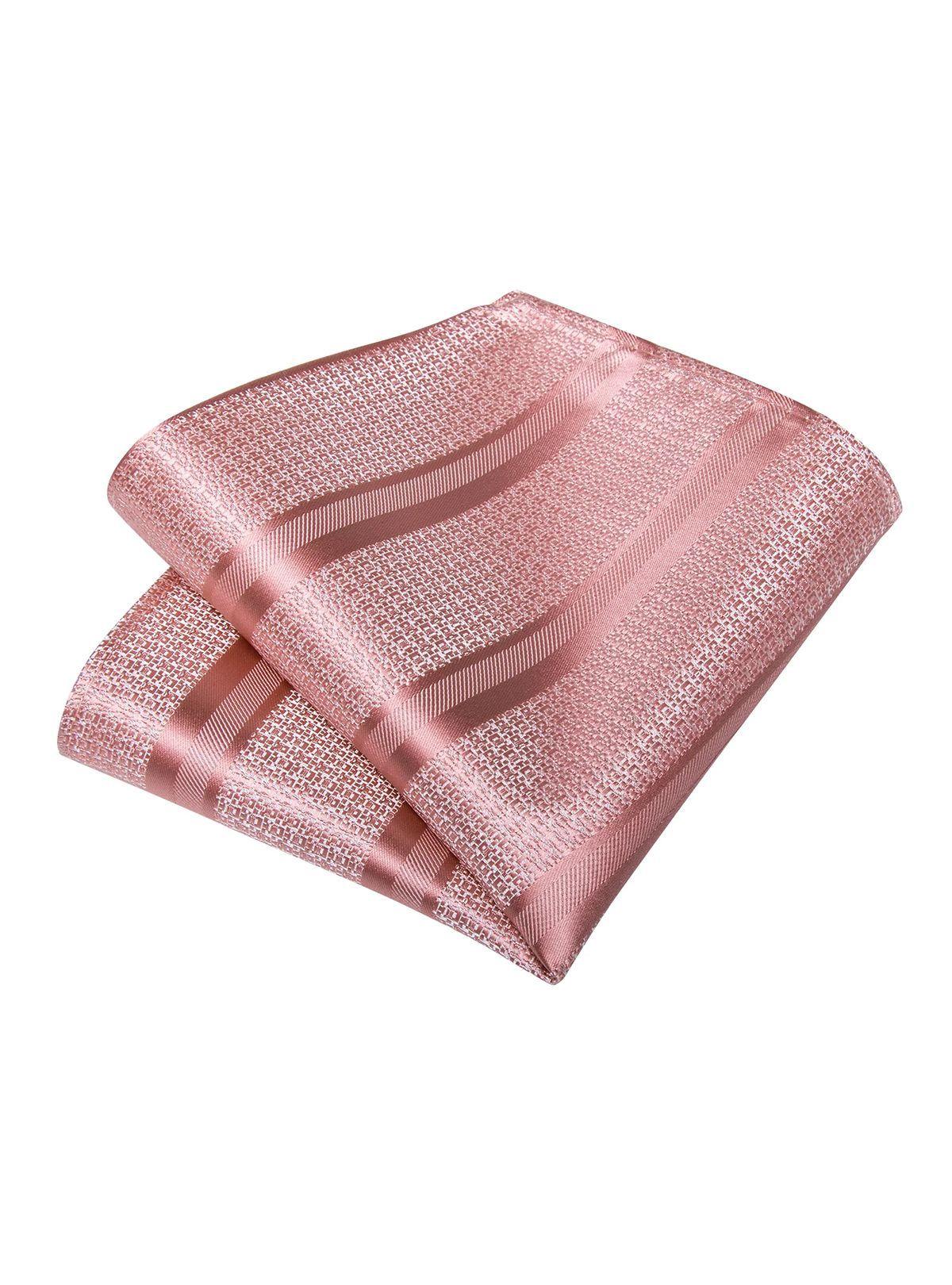 Corbata Hombre Seda + Paño + Colleras formal. Modelo Oro Rosa-4