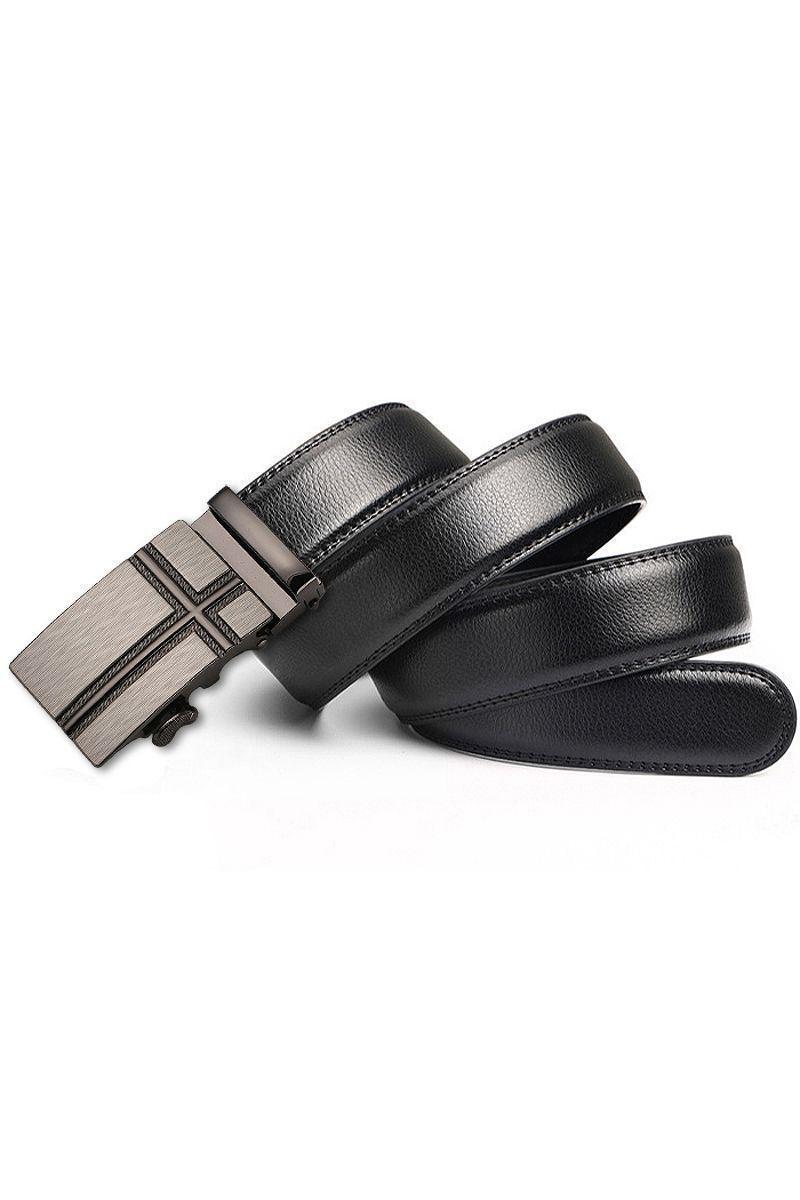Cinturon ejecutivo automatico cuero negro hombre. Nordic Plated-0
