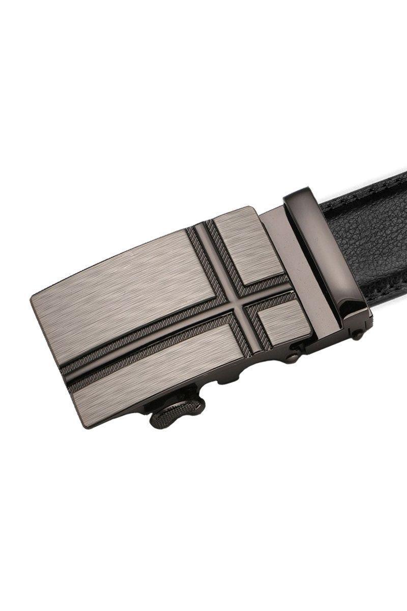 Cinturon ejecutivo automatico cuero negro hombre. Nordic Plated-1