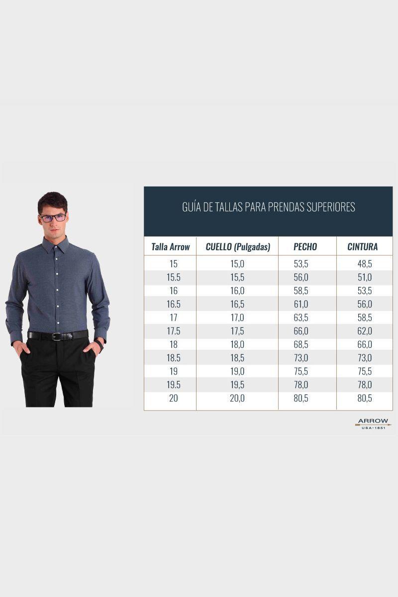 Camisa Azul Oscuro Formal Slim Fit Spandex Hombre Cuello Italiano ARROW-5