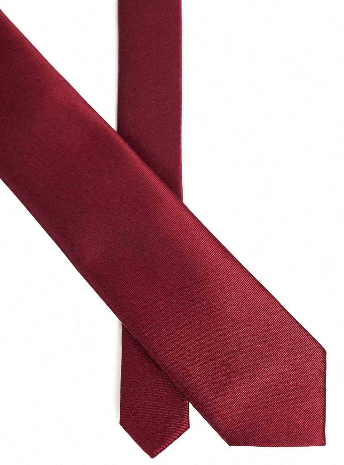 Corbata microfibra lisa formal clásica Rojo Oscuro 7 cms Mavianni-2