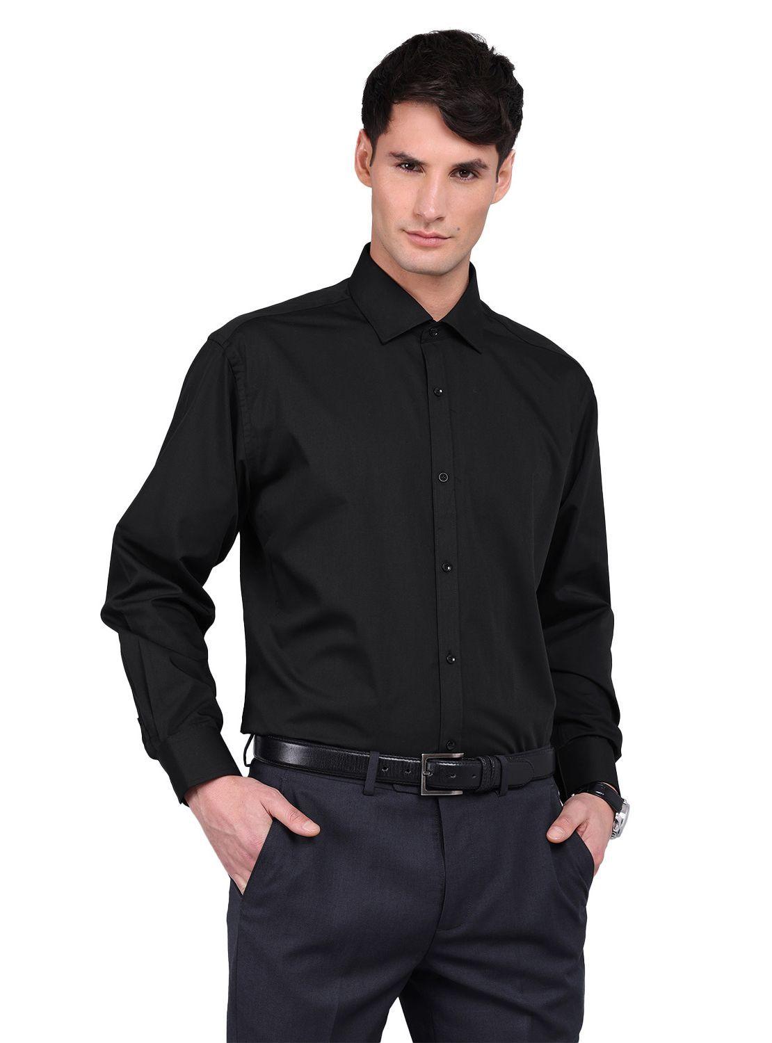 Camisa Negra Van Heusen Hombre Formal Tailored Fit Sin Bolsillo Cuello Italiano-5