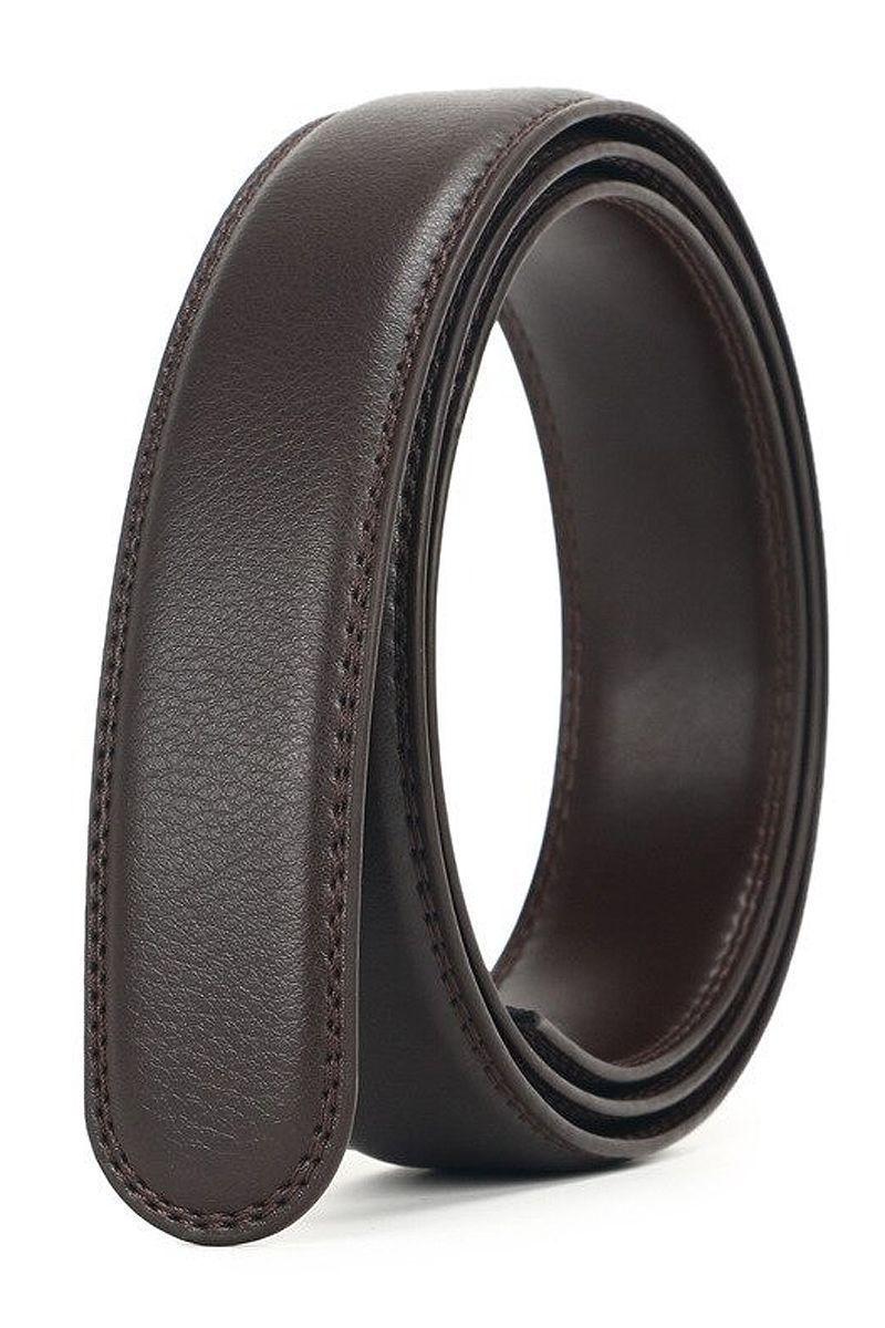 Cinturon ejecutivo automatico cuero café hombre. Luxury Plateado-3