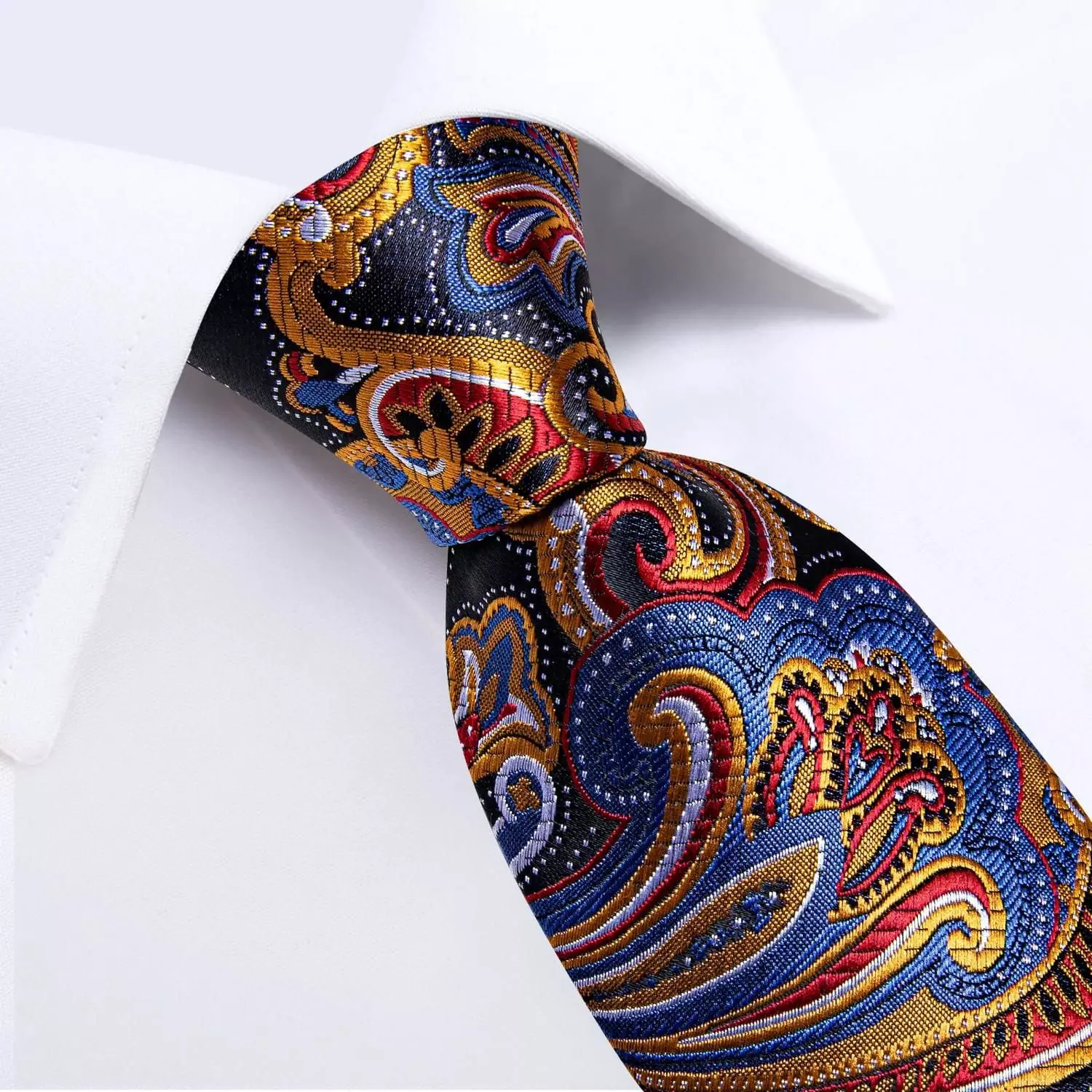 Corbata Multicolor Seda Hombre con paño y colleras Modelo Du Soleil-2