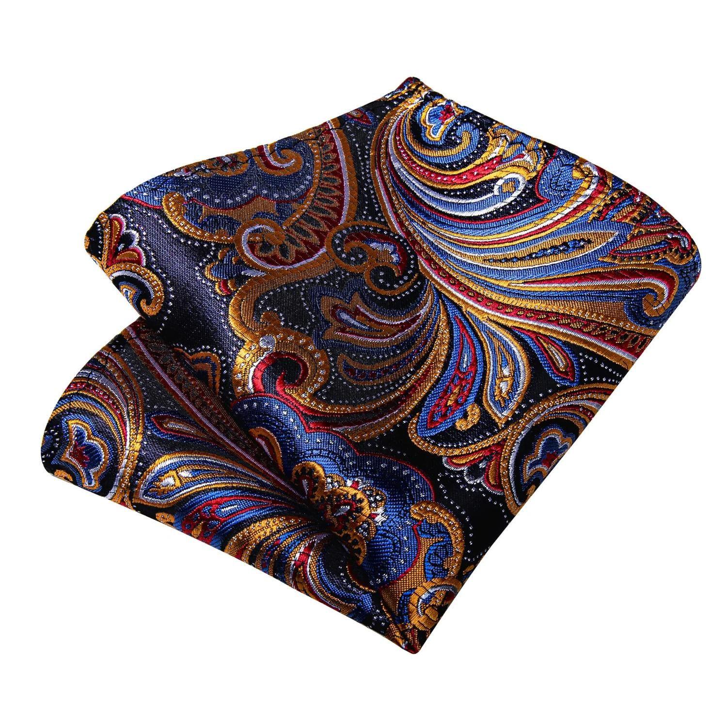 Corbata Multicolor Seda Hombre con paño y colleras Modelo Du Soleil-3