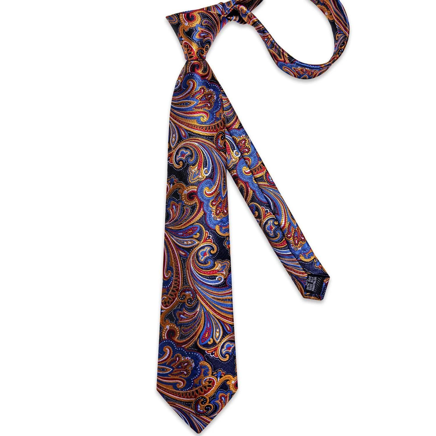 Corbata Multicolor Seda Hombre con paño y colleras Modelo Du Soleil-4