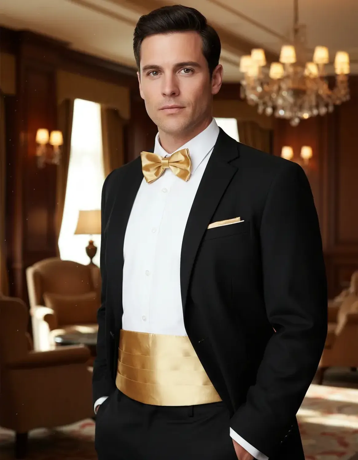 Faja Formal Corbatin Ajustables Hombre Matrimonio Cummerbund-0