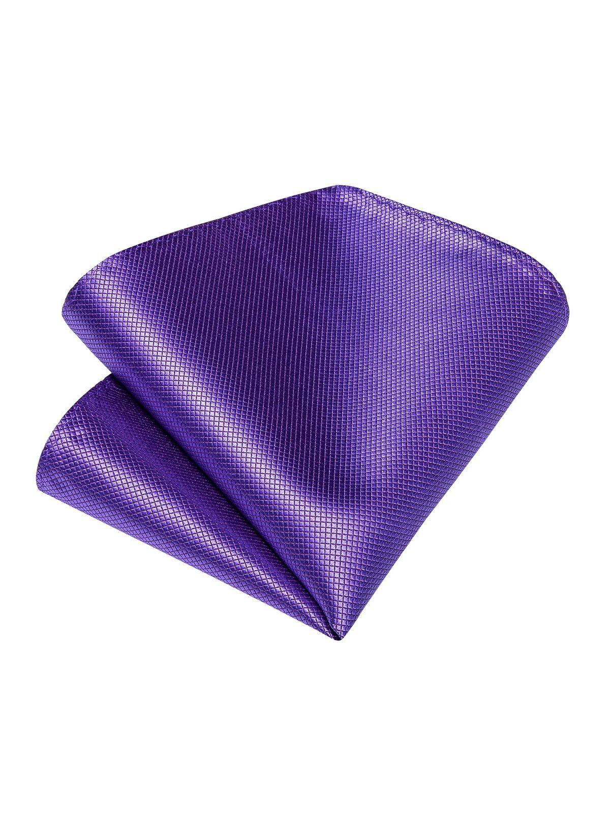 Corbata Purpura Hombre Seda + Paño + Colleras. Modelo Púrpura Classic-3