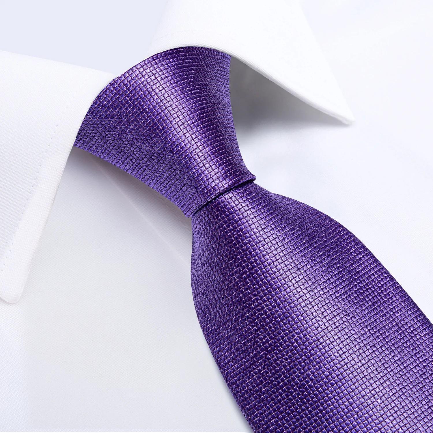 Corbata Purpura seda hombre con paño y colleras Modelo Purpura Classic-2
