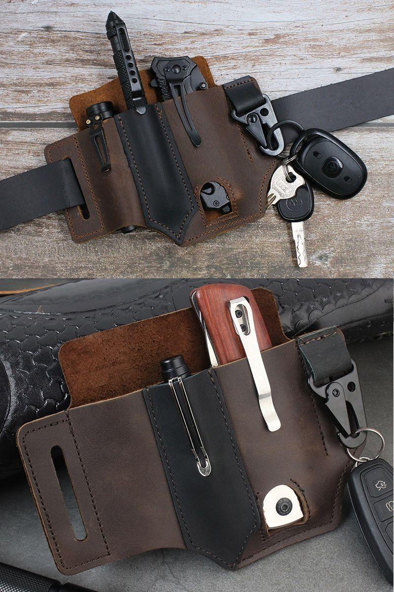 Organizador Táctico Cintura Hombre. Para Llaves y Accesorios. Café y Negro-5