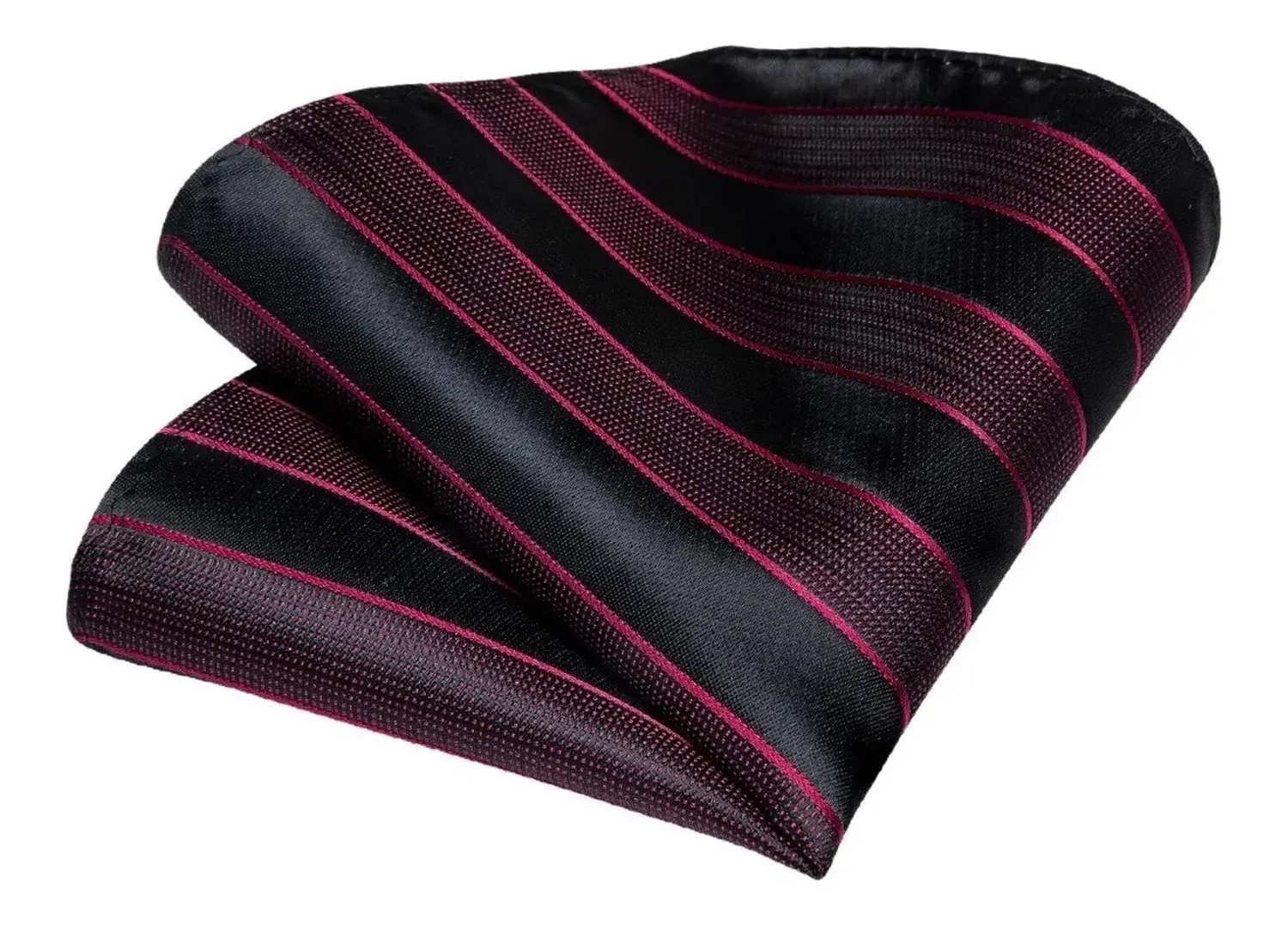 Corbata Seda Hombres, Paño Y Colleras. Vino Negro-3