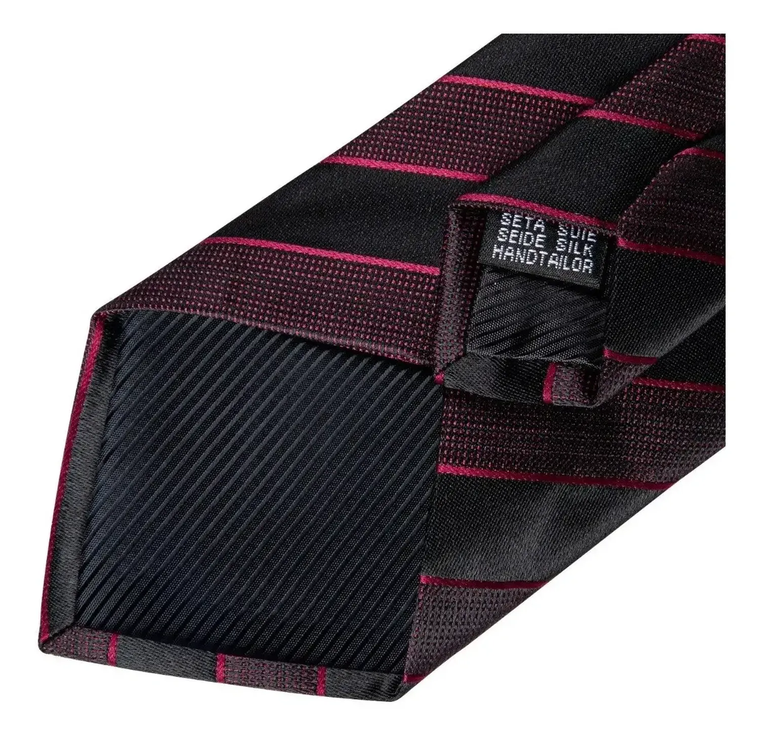 Corbata Seda Hombres, Paño Y Colleras. Vino Negro-4