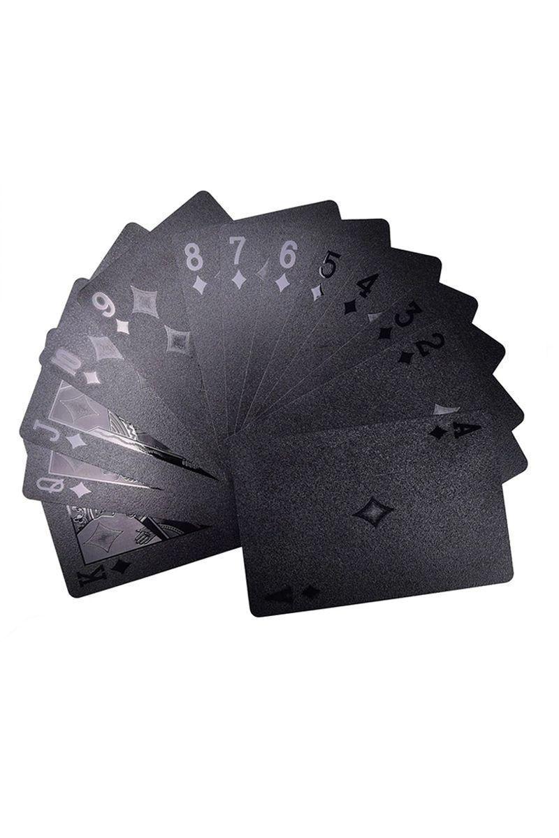 Juego de Naipes Negro brillante. Baraja Inglesa. Poker Grafito-1