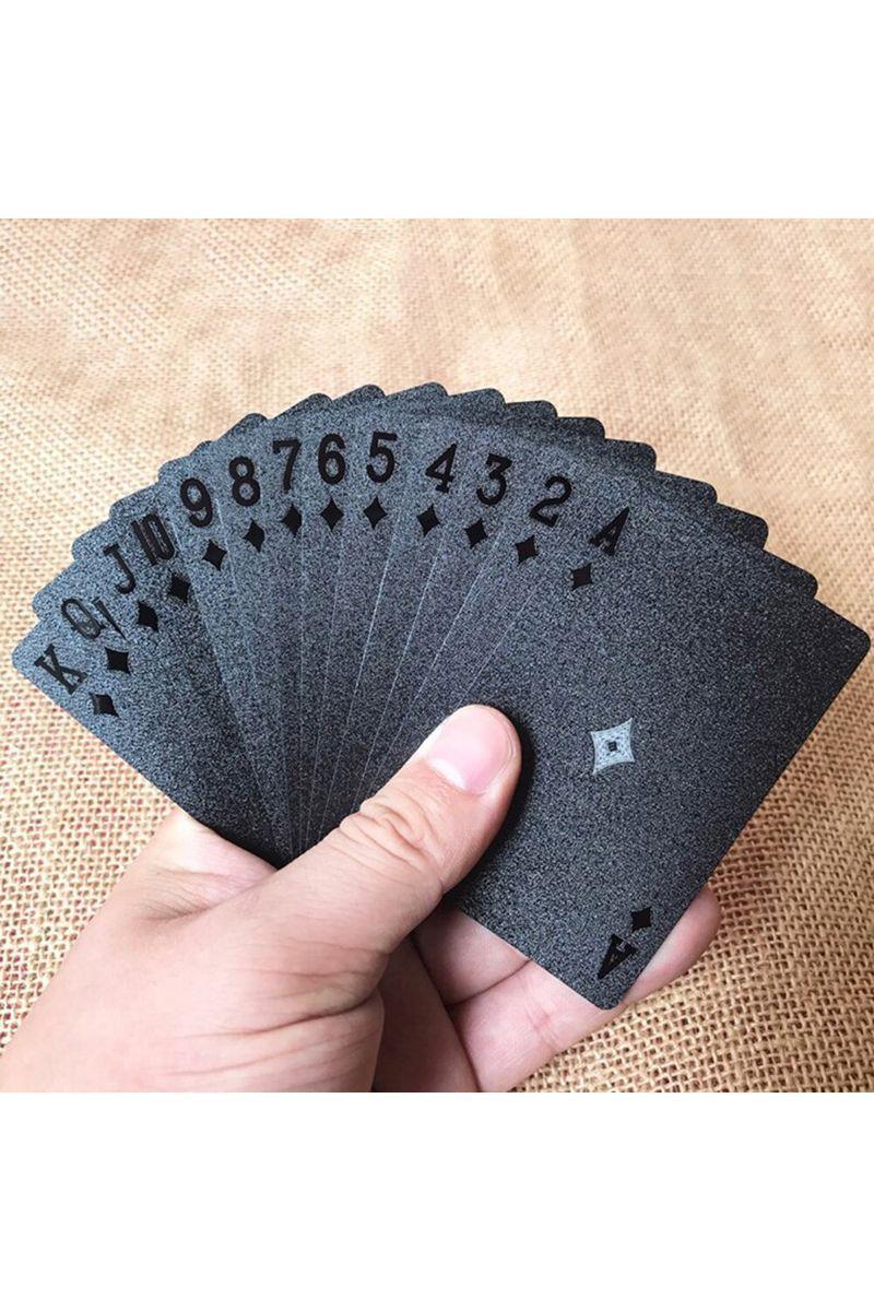 Juego de Naipes Negro brillante. Baraja Inglesa. Poker Grafito-4