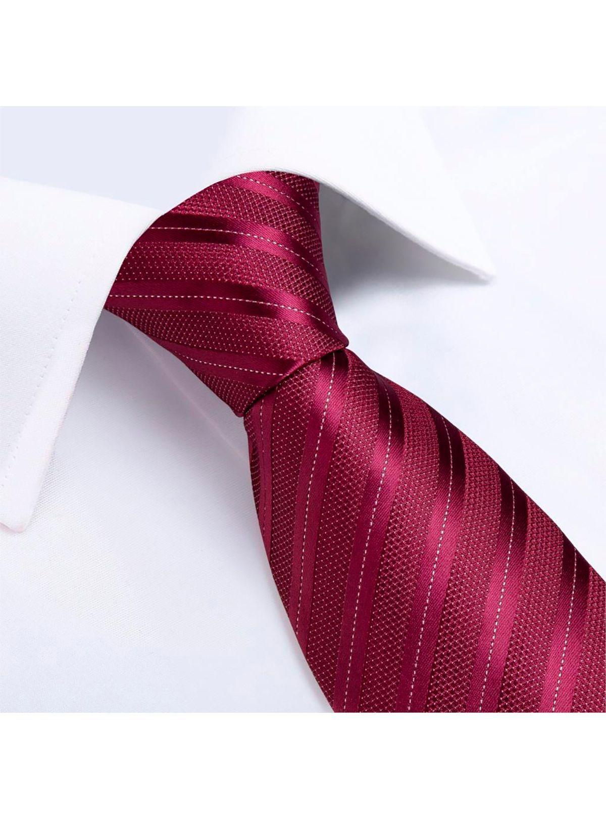 Set Corbata + Paño + Collera formal hombre. Modelo Vinotinto-2
