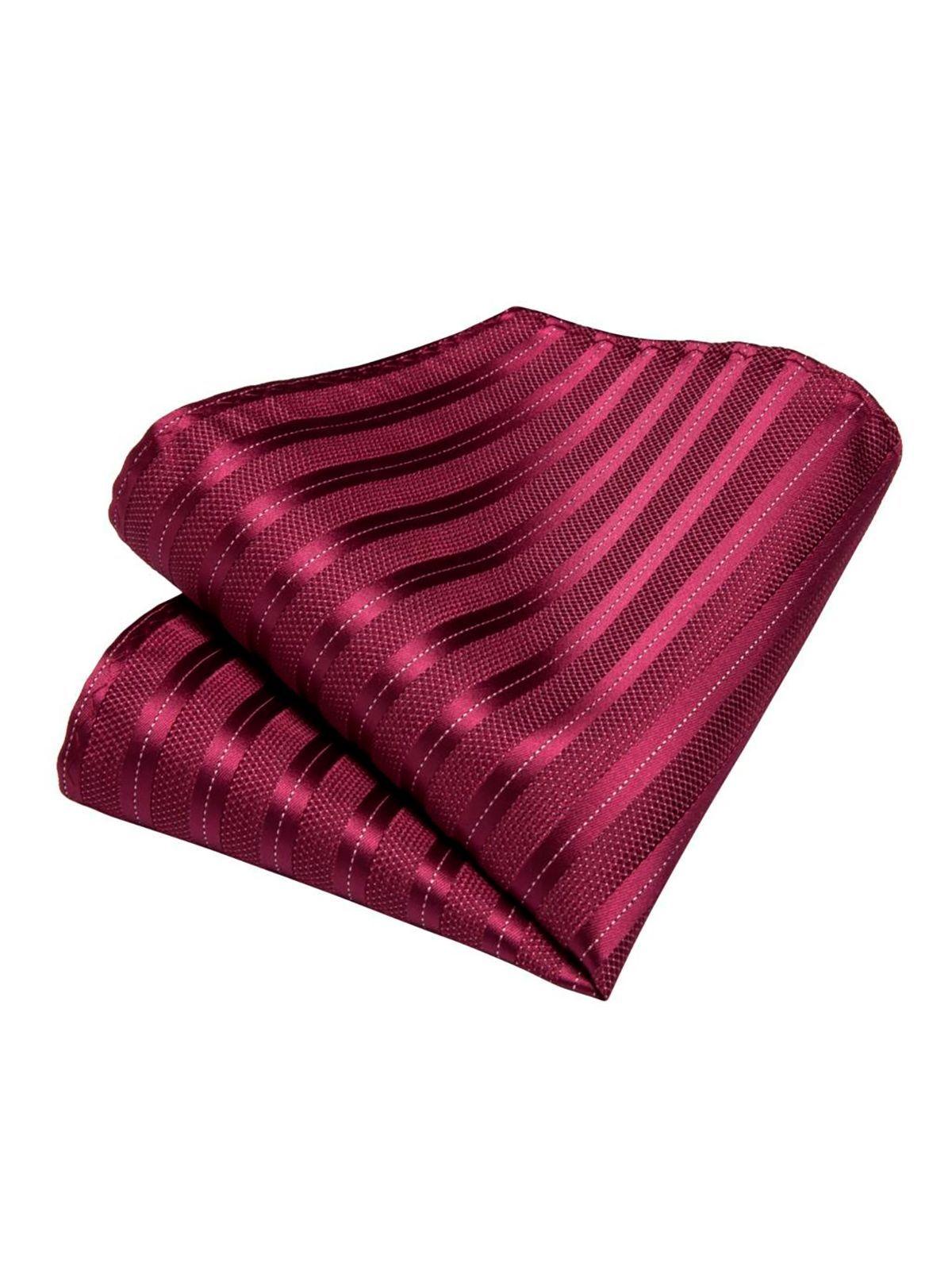 Set Corbata + Paño + Collera formal hombre. Modelo Vinotinto-3