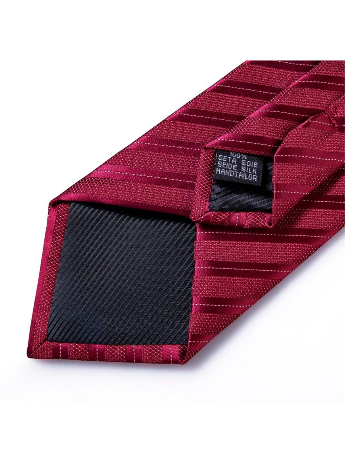 Set Corbata + Paño + Collera formal hombre. Modelo Vinotinto-4