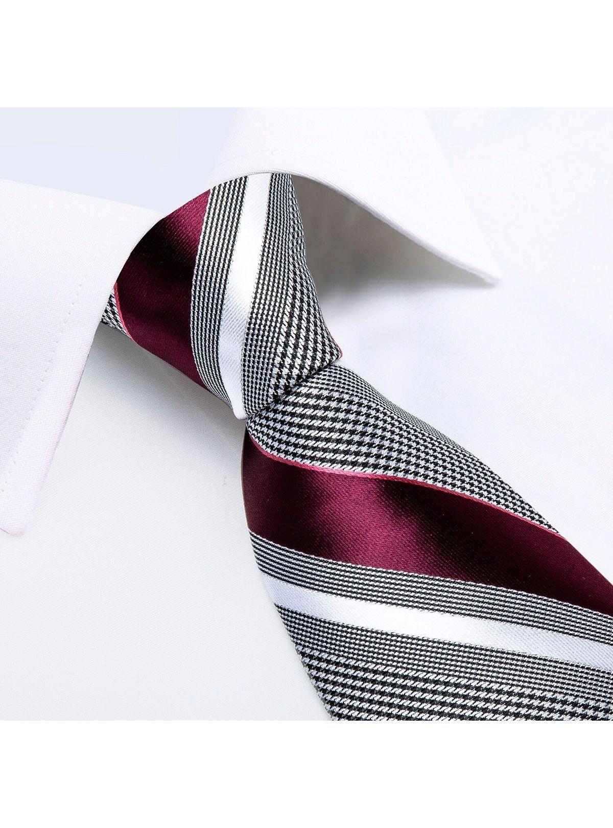 Set Corbata + Paño + Collera formal hombre. Modelo Sangría Gris-2